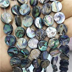 Abalone Shell Circle Beads Multicolor, approx 10mm