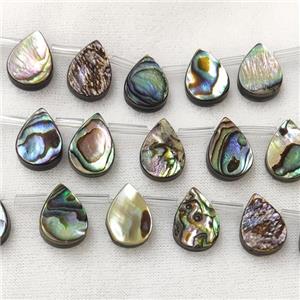 Abalone Shell Teardrop Beads Multicolor Topdrilled, approx 10-14mm