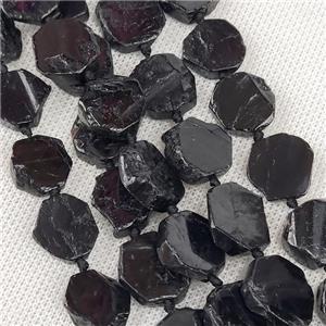 Natural Black Tourmaline Beads Hexagon, approx 14-16mm