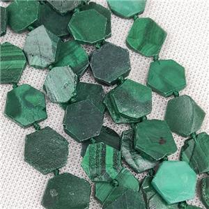 Natural Green Malachite Beads Hexagon, approx 14-16mm