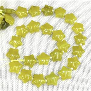 Natural Lemon Jade Star Beads Olive, approx 15mm