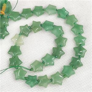 Natural Green Aventurine Star Beads, approx 15mm