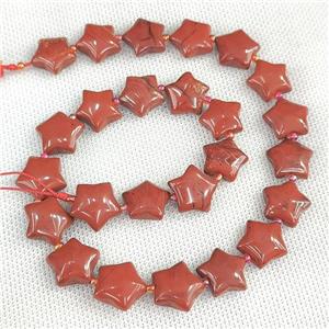 Natural Red Jasper Star Beads, approx 15mm