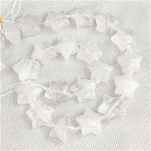 Natural Clear Crystal Quartz Star Beads, approx 20mm