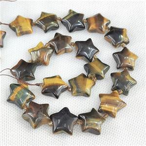Natural Tiger Eye Stone Star Beads, approx 20mm
