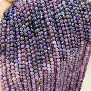 Natural Ruby Beads Faceted Round Multicolor, approx 6mm