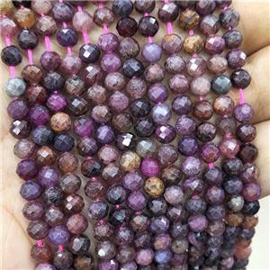 Natural Ruby Beads Faceted Round, approx 6mm