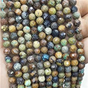 Natural Chinese Turquoise Beads Faceted Round Multicolor, approx 6mm