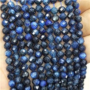 Natural Kyanite Beads Darkblue Faceted Round, approx 5mm