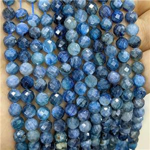 Natural Kyanite Beads Faceted Round Blue, approx 6mm