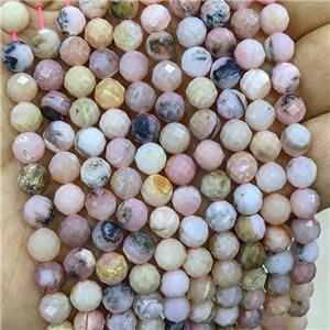 Natural Pink Opal Beads Faceted Round, approx 7mm