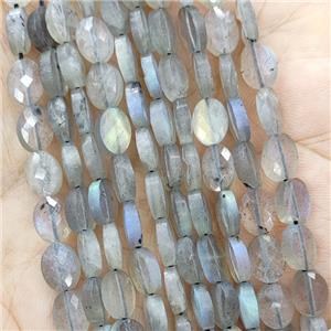 Natural Labradorite Beads Faceted Oval, approx 6-8mm