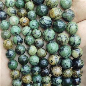 Natural Green Tree Branch Jasper Beads Smooth Round, approx 8mm dia