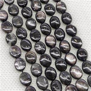Natural Hypersthene Oval Beads Black, approx 8-10mm