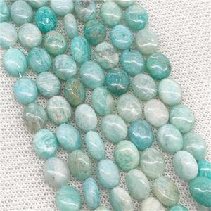 Natural Green Amazonite Oval Beads, approx 8-10mm