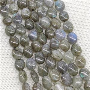 Natural Labradorite Oval Beads, approx 8-10mm
