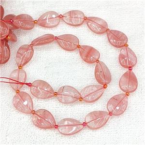 Red Synthetic Quartz Teardrop Beads Flat, approx 13-18mm