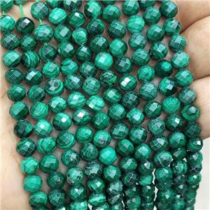 Natural Malachite Beads Green Faceted Round, approx 6.5mm