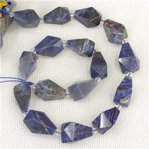Natural Blue Sodalite Teardrop Pendant Faceted, approx 12-20mm