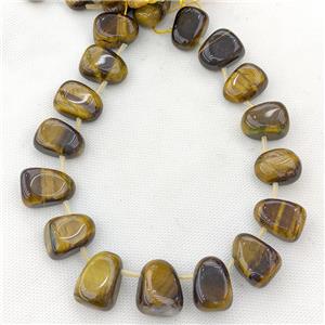 Natural Tiger Eye Stone Teardrop Beads Topdrilled, approx 15-26mm