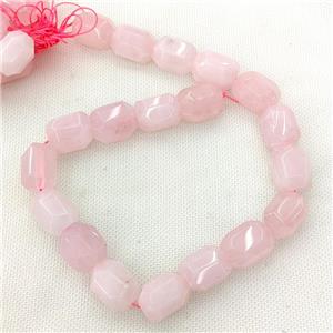 Natural Pink Rose Quartz Beads Faceted Column, approx 16-20mm