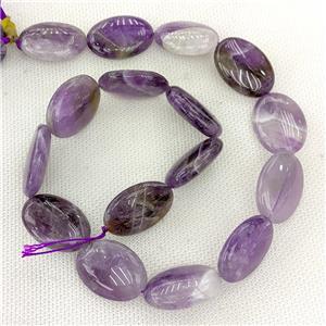 Natural Puprle Amethyst Oval Beads Flat, approx 18-25mm
