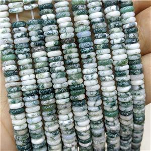 Natural Green Tree Agate Heishi Beads, approx 6mm