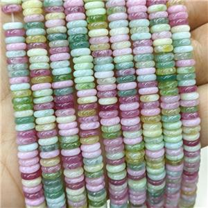 Natural Jade Heishi Spacer Beads Multicolor Dye, approx 6mm