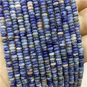 Natural Blue Sodalite Beads Smooth Rondelle, approx 2x4mm