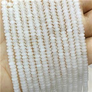 White Jade Beads Smooth Rondelle, approx 2x4mm