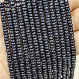 Natural Black Obsidian Beads Smooth Rondelle, approx 2x4mm