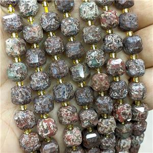 Natural Ocean Jasper Beads Faceted Cube, approx 8-9mm