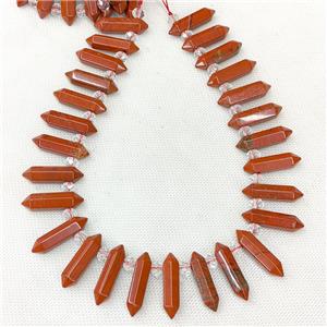 Natural Red Jasper Prism Beads, approx 8-30mm