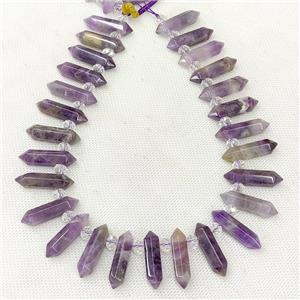 Natural Purple Amethyst Prism Beads Point, approx 8-30mm