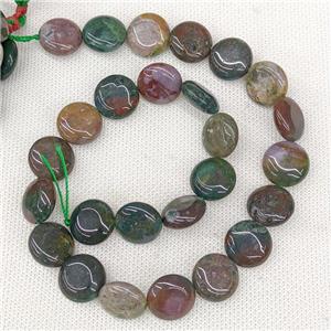 Natural Indian Agate Coin Beads Circle, approx 15mm