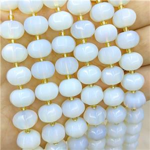 White Opalite Pumpkin Beads, approx 8-12mm