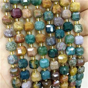 Natural Ocean Agate Cube Beads Faceted, approx 6-7mm