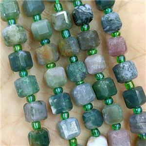 Natural Indian Agate Beads Faceted Cube, approx 6-7mm