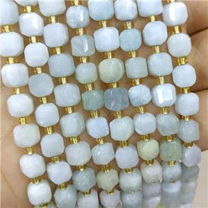 Natural Aquamarine Beads Faceted Cube, approx 6-7mm