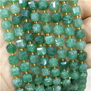 Natural Green Strawberry Quartz Beads Faceted Cube, approx 6-7mm