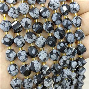 Natural Snowflake Jasper Twist Beads S-Shape Faceted, approx 7-8mm