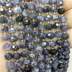 Natural Iolite Beads Faceted Rondelle Inkblue, approx 6-8mm