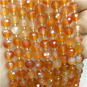 Natural Agate Beads Red Dye Faceted Rondelle, approx 6-8mm