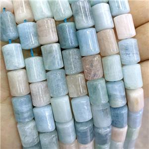 Natural Morganite Beads Triangle Column Tube Mixed Color, approx 10-14mm