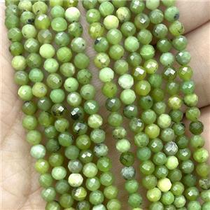 Green Canadian Chrysoprase Beads Tiny Faceted Round, approx 3mm