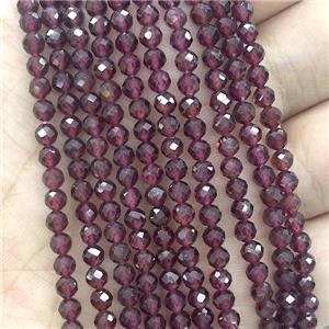 Natural Garnet Beads Red Tiny Faceted Round, approx 4mm
