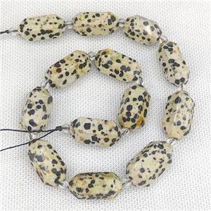 Natural Black Dalmatian Jasper Bullet Beads Prism, approx 13-27mm, 12pcs per st
