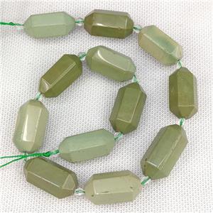 Green Jasper Bullet Beads Dye, approx 13-27mm, 12pcs per st