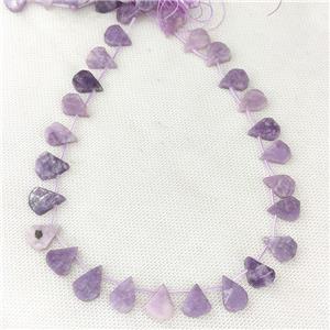 Purple Lepidolite Teardrop Beads Topdrilled, approx 10-16mm