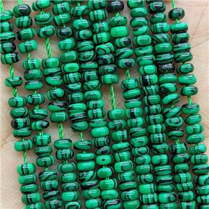 Green Synthetic Malachite Beads Smooth Rondelle, approx 4mm